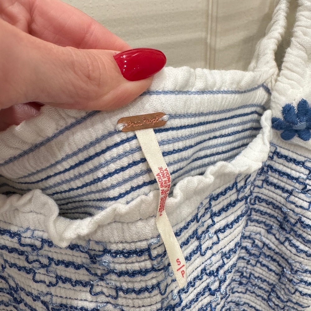 Free People White and Blue Floral Dress - Picture 11 of 14